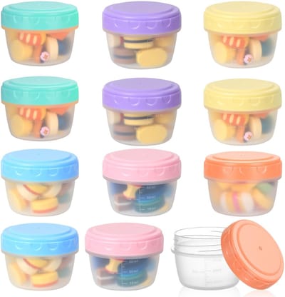 Dailygoods - 12 stuks kleine vriesdozen met deksel, lekvrije vershouddozen met deksel, kleine vriesdozen, stapelbaar, herbruikbare sauzen, sausdoos
