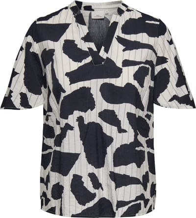 ONLY CARMAKOMA - CARMISIA 2/4 V-NECK TOP AOP Dames T-shirt