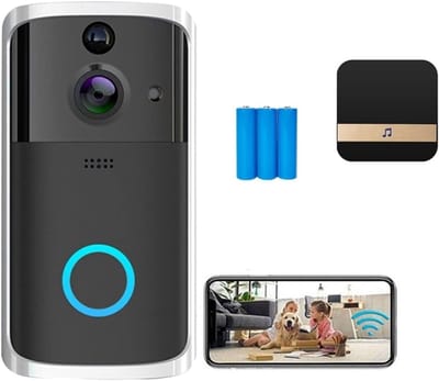 Draadloze Videodeurbel - Smart Camera - Thuisbeveiliging - Bewegingsdetectie - 166° Groothoek - Zwart