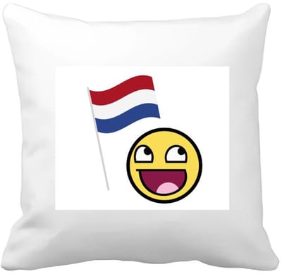 Akyol - nederlandse vlag smiley Kussen hoes - Nederland - nederlanders - boeren - verjaardagscadeau - kado - 40 bij 40 cm