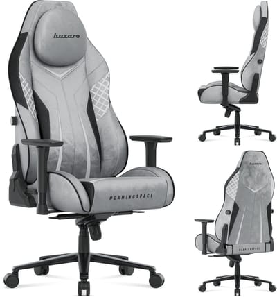 Huzaro Force 8.3 - gamingstoel - ergonomisch - suède - geïntegreerde hoofdsteun MET MAGNEET - UltraGravity-mechanisme - zwart