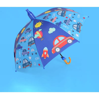 Parapluie Cartoon à Long Manche Entièrement Automatique Motifs Mignons Double Usage Parapluie Enfant Mignon pour Enfants blue