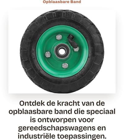 Dailygoods- Opblaasbare Band Slijtvaste 6-Inch - Industrieel - Laadvermogen 250 kg - Antislip - Rubber - Ingebouwde Lagere 6001-2RS - Wielband