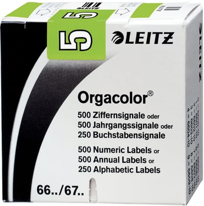leitz cijfer aanduiding orgacolor 2 op rol rood