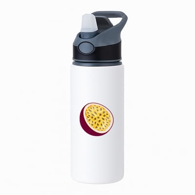 Hacebo® - passievrucht waterfles met rietje zwart - Fruitschaal - Fruit liefhebbers - Zuidvrucht - gezond eten - water fles - 650ML
