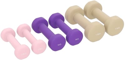 Hantelset 6er Set Dumbbells Met Koffer 0,5kg 1kg 1,5kg Verstelbaar Thuis Fitness Gym Krachttraining Pink Plastic 43x18x7,5cm Kurzhanteln Set Multifunctioneel Cardio Yoga Krachttraining Draagbaar