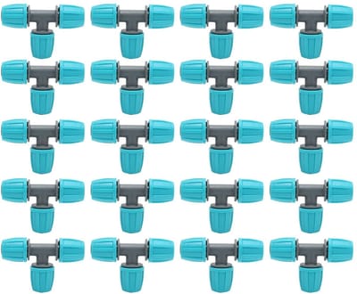 Dailygoods- T-buisverbindingen 16 mm - 20 stuks - PE-materiaal - Waterdicht - Slangaansluiting - Eenvoudige installatie - Slangaansluitingen