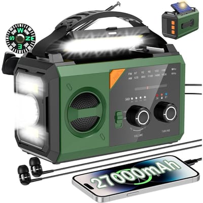 White-Label® Noodradio - Noodpakket Oorlog - Draagbare Radio - Powerbank Zonneenergie - Transistor Radio