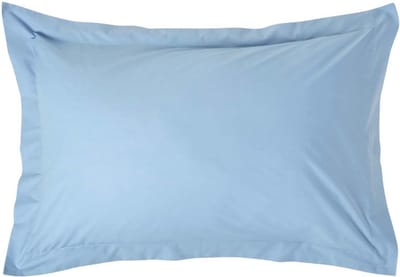 Homescapes Kussensloop 50x75 cm met Rand (Oxford) – Blauw – 100% Egyptisch Perkal Katoen – 200 TC