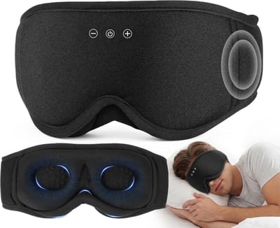 Slaapmasker met Bluetooth-hoofdtelefoon voor zijslapers, ademend en totaal verduisterend, comfortabele oogslaapmasker met ultradunne stereoluidsprekers voor optimale ontspanning en slaapkwaliteit