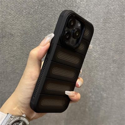 Luxe Warmteafvoer Ademend Gaten Hoesje Voor iPhone 16 15 14 11 12 13 Pro Max 16 Plus Schokbestendig Armor Bumper Koelende Cover For iPhone 15 gray