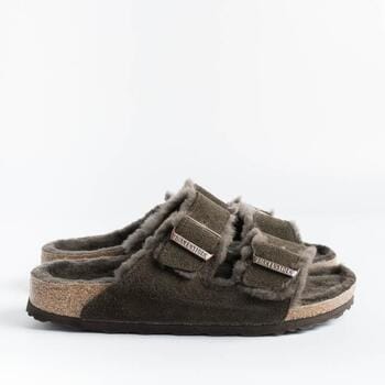 Birkenstock Arizona VL Lammfell Narrow Unisex Pantoffels - Mocha - Maat 36