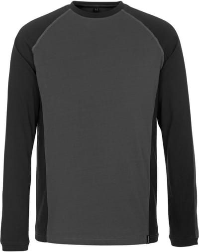 Mascot Unique T-shirt, met lange mouwen 50568-959 - donkerantraciet/zwart - 4XL