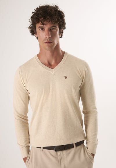 Felix Hardy Trui Met V-Hals - 100% Katoen Heren Beige - L