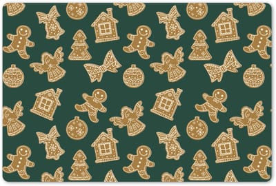 Placemats 45x30 cm - Placemat kunststof - 1 stuk - Illustratie - Koekjes - Groen - Borden onderleggers - Decoratie voor op tafel - Keuken tafeldecoratie accessoires - Vinyl onderlegger - Tafelversiering