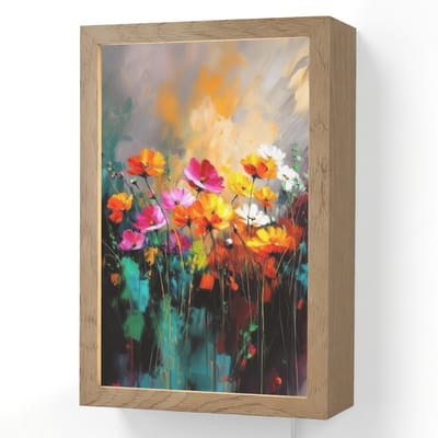 Wandlamp 20x30 cm - Oplaadbaar - Felgekleurd - Bloemblaadjes - Abstract - Wandlampen binnen woonkamer - Slaapkamer lamp met kabel - Decoratieve nachtlamp - Vloerlamp snoer