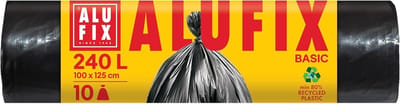 Vuilniszakken 240 liter - Grote afvalzakken - Huishoudelijk afval - Extra sterk materiaal - 100x125cm - Zwart