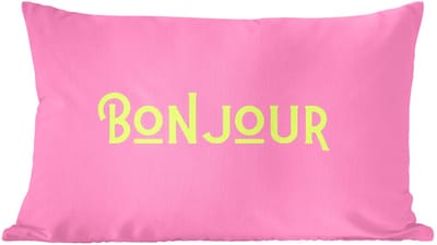 Sierkussens - Kussentjes Woonkamer - 60x40 cm - Roze - Groen - Bonjour - Art