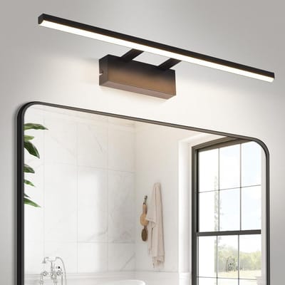 Glitzerlife-Badkamer Spiegellamp Wandlamp - 13W LED - 1x GU10 - 4000K neutraal wit - Wandmontage - Aluminium Metaal - 60 cm - Zwart