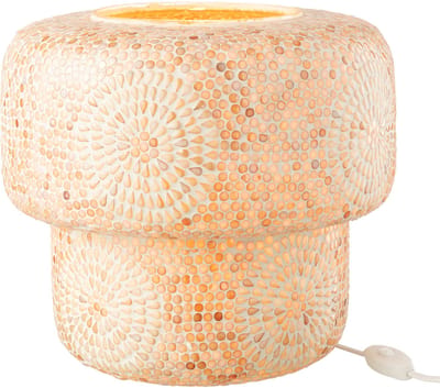 J-Line tafellamp Mozaïek - glas - beige/wit - large