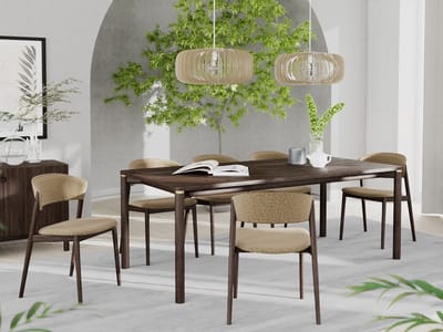 Eettafel Rechthoek 180cm - Bruin Eikenhout - 4-6 Personen - Arun - Giga Living