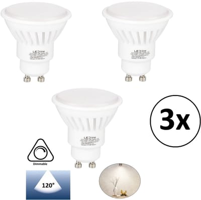 3 PACK - GU10 LED Spot 10w | 1250 Lumen (125lm/w) | 4000K Neutraal Wit | Keramiek Body | Dimbaar | Lichthoek: 120°