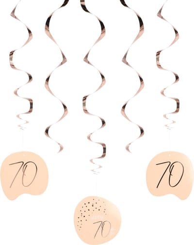 Folat - Hangdecoratie Elegant Lush Blush 70 Jaar - 5 stuks