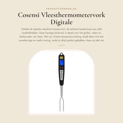Dailygoods - Vleesthermometervork - Digitale kookvork - Instant Read - 41 cm - Grillen - Barbecue - Keuken
