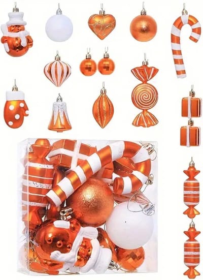 Livano Kerstballen - Kerstversiering - Plastic - Kerstballenset - Brons - 16 stuks