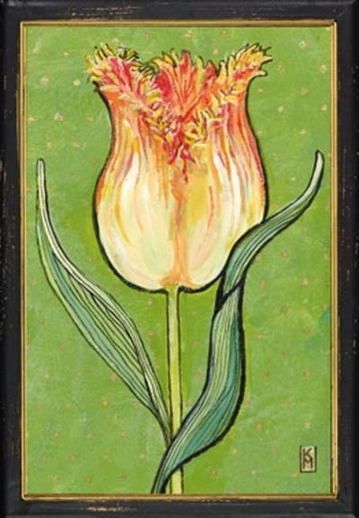 Lijstje hout zwart Kartel tulp, 34x23,5cm