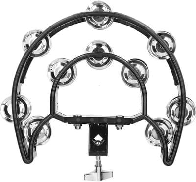 Dailygoods- Hihat-tamboerijn Lichtgewicht - 10 Sets Bellen - Inclusief Montagebeugel - Handig voor Drummers - Heldere Geluiden - Klein Formaat