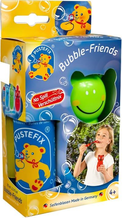PUSTEFIX Bellenblaas - Bubbelvrienden - Kikker, Kat En Beer - Met 70Ml Pustefix Vloeistof - 4 Jaar