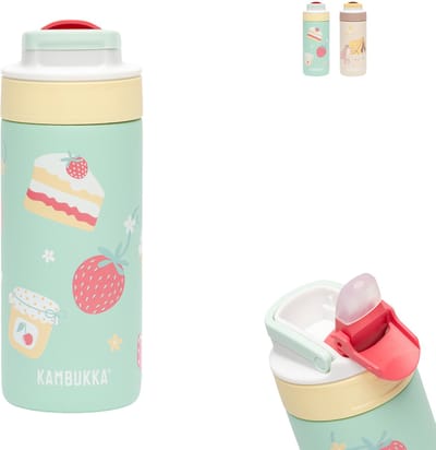 Kambukka Lagoon Geïsoleerde Drinkfles voor kinderen 400ml Picnic Party - met geïntegreerd rietje - drinkfles kinderen - drinkbeker voor school