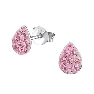 Aramat Jewels | Oorbellen | Zilveren Kristal Druppel Oorbellen | Paars | |6mm | Zilver | Volwassenen | Verkleurd niet