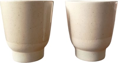 Floz Design kleine koffiekop - natuurlijk gespikkelde klei - mat en glans combi - 130 ml - set van 2