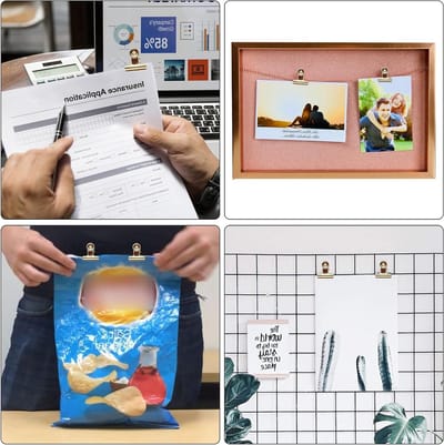 40 Stuks Kleine Bulldog Clips 22 mm - Veelzijdige Mini Metalen Clips voor Papier, Foto's en Knutselen in Goud