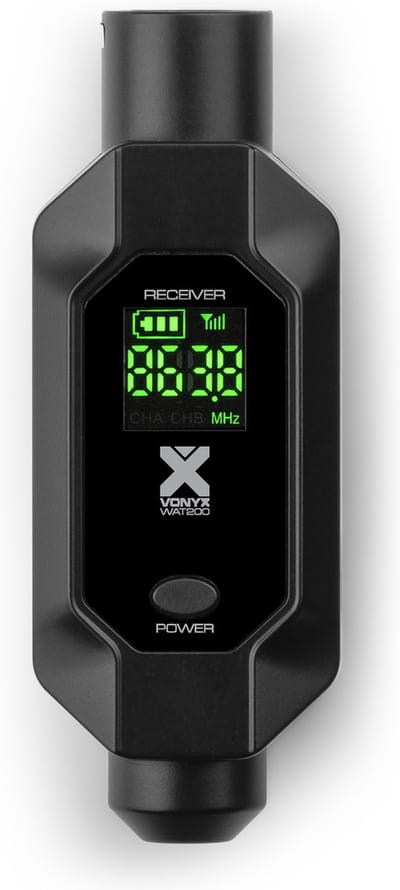 Vonyx WAT200R draadloze ontvanger voor microfoon - snap-on XLR adapter - UHF