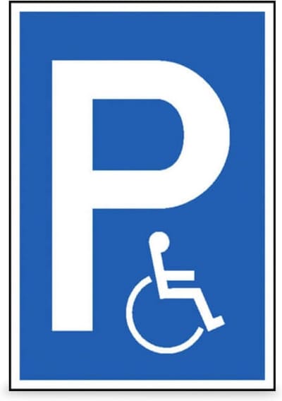 Parkeerplaatsbord - Parkeerschijf - Aanwijzen parkeerplek - Aluminium reliëf - 60 x 40 cm - Wit