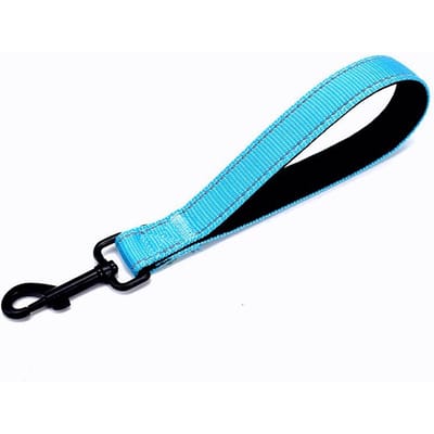 Laisse pour chien 25 cm Laisses pour chiens Laisse courte réfléchissante Pour la promenade de chiens de taille moyenne à grande Poignée souple rembourrée Laisses pour chiens Chaîne courte pour animaux de compagnie bleu ciel