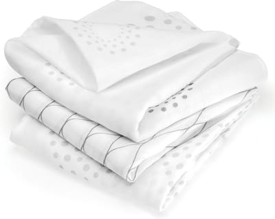 Hydrofiele Doeken - Babydoeken Katoen - Baby Verzorging - Dubbel Geweven - 80x80 cm 3 stuks - Wit Grijs