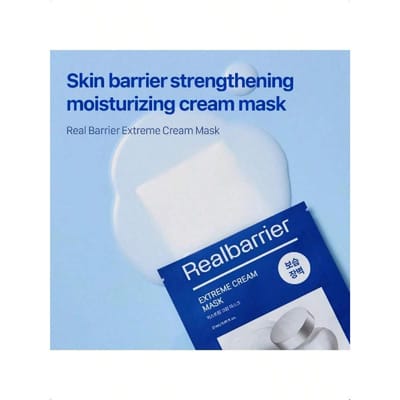 Real Barrier Extreme Cream Gezicht Sheet Mask 10 Stuks, Huidbarrière Herstellende Formule, Hydraterend Voor Droge Gevoelige Huid Extreme Cream