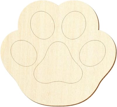Houten Hondenpoot - Knutseldecoratie - Creatief Versieren - Gelaserd Multiplex - 3-50cm Breed