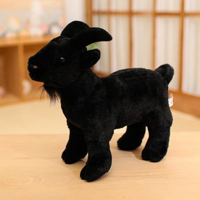 30cm Realistisch Geiten Pluche Speelgoed Knuffelbare Kleine Geit Zwart Wit Zacht Knuffeldier Knuffelig Boerderij Cadeau Kind Meisje Creatieve Huisdecoratie 25-30cm zwart