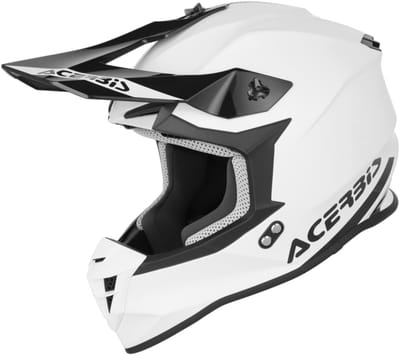 Acerbis Linear Solid Wit Zwart Crosshelm - Helm