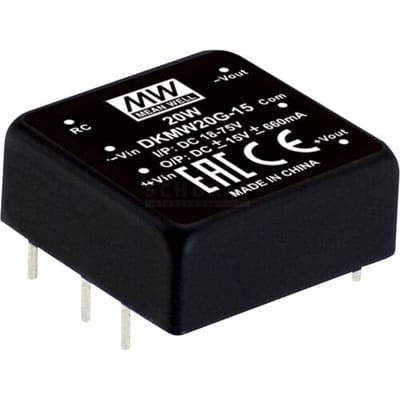MEAN WELL DKMW20F-12 DC/DC-convertermodule 830 mA 20 W Aantal uitgangen: 2 x Inhoud 1 stuk(s)