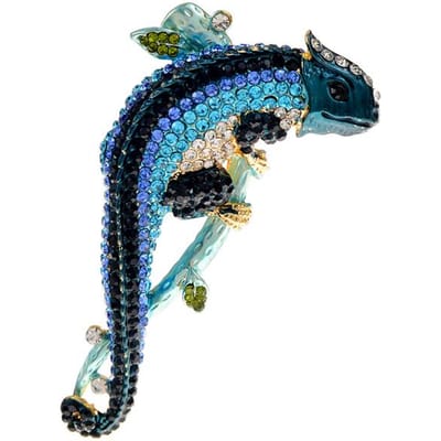 Strass Hagedis Broche Grote Dieren Pin 3 Kleuren Beschikbaar Legeringsmateriaal Winterjas Accessoires Hoge Kwaliteit black