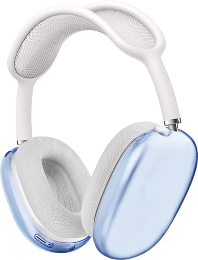 KELERINO. Siliconen Transparant Cover Case geschikt voor Airpods Max - Blauw