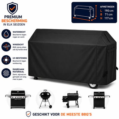 MeuvelsvanJoep BBQ Hoes - Waterdichte beschermhoes - UV bescherming - Maat 190 x 71 x 117 cm - Met trekkoord