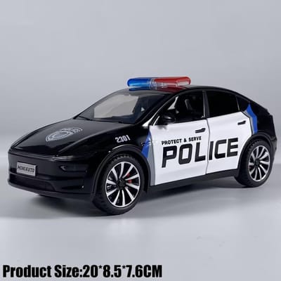 1:24 Model Y US Politie Gemodificeerde Versie Politie SUV Legering Metaal Diecast Modelauto Simulatie Voertuig Huis Trendy Ornament Cadeau black