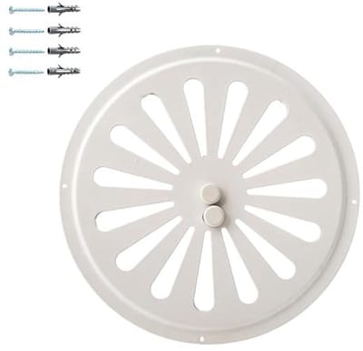 Rond Ventilatierooster van Gegalvaniseerd Staal – Poedercoating Wit RAL 9016 – Ideaal voor Regeling van Luchtstroom